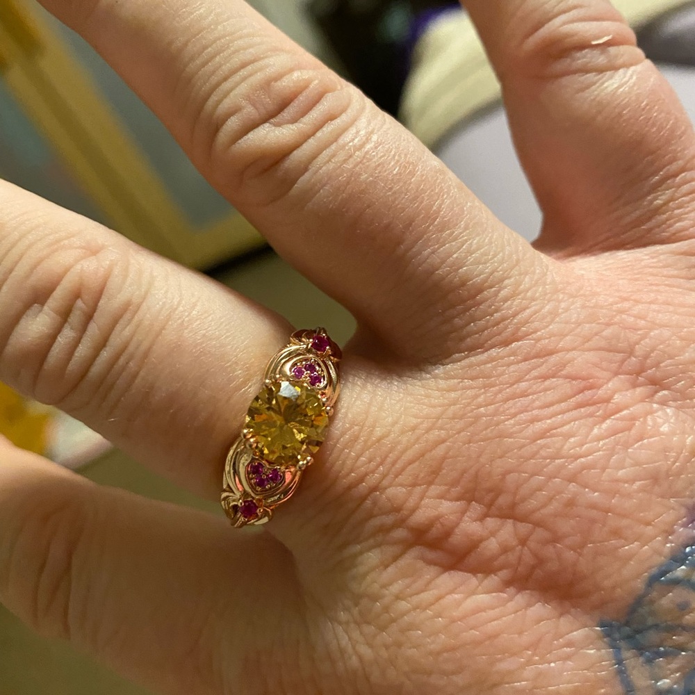 Women’s Topaz Ring with Small Ruby stones